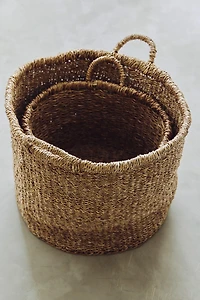 SEAGRASS BASKET WITH HANDLES