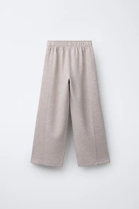 WIDE LEG GYM PANTS WITH CONTRAST PIPING