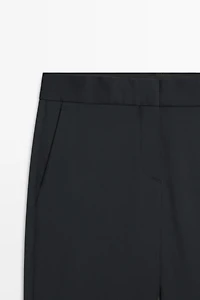 100% cool wool straight-leg pants