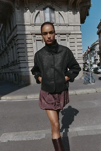 DOUBLE-FACED FAUX SUEDE JACKET