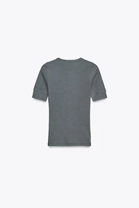 SHORT SLEEVE RIB T-SHIRT