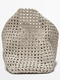 Sac cabas tressé en cuir nappa
