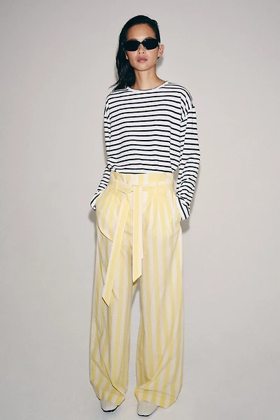 PANTALON STYLE PYJAMA À RAYURES ZW COLLECTION