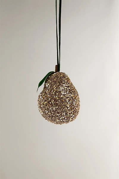 GLITTERY PEAR CHRISTMAS TREE ORNAMENT