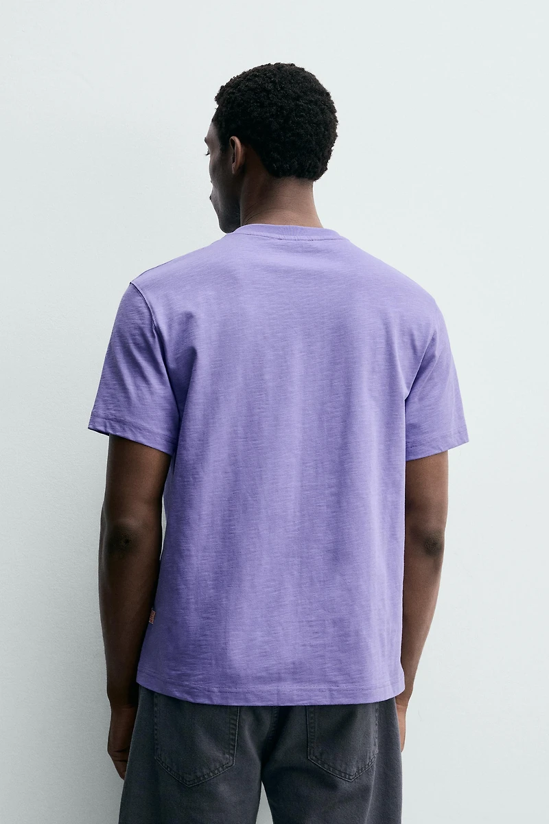 REGULAR FIT SLUB TEXTURE T-SHIRT