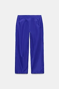 NYLON CROPPED DRAWSTRING PANTS