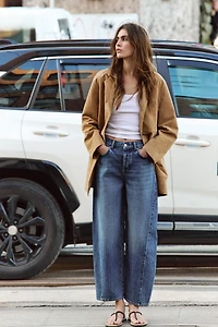 Z1975 HIGH WAISTED BARREL JEANS WITH SEAMS