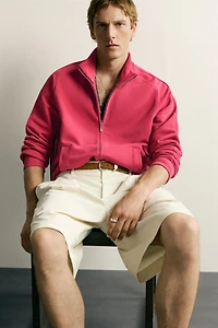 RELAXED FIT ZIP-UP SWEATSHIRT