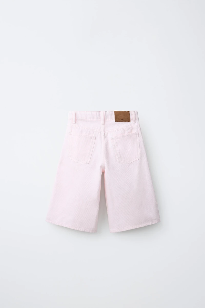 LONG STRIPED CARPENTER SHORTS