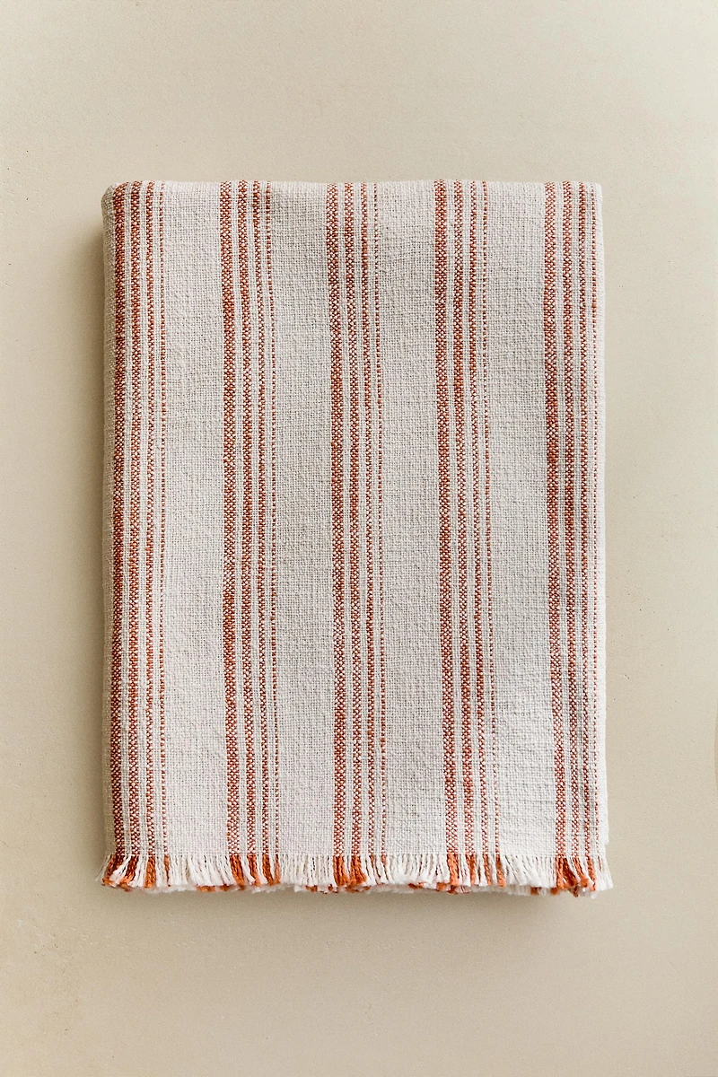 STRIPED COTTON BLANKET