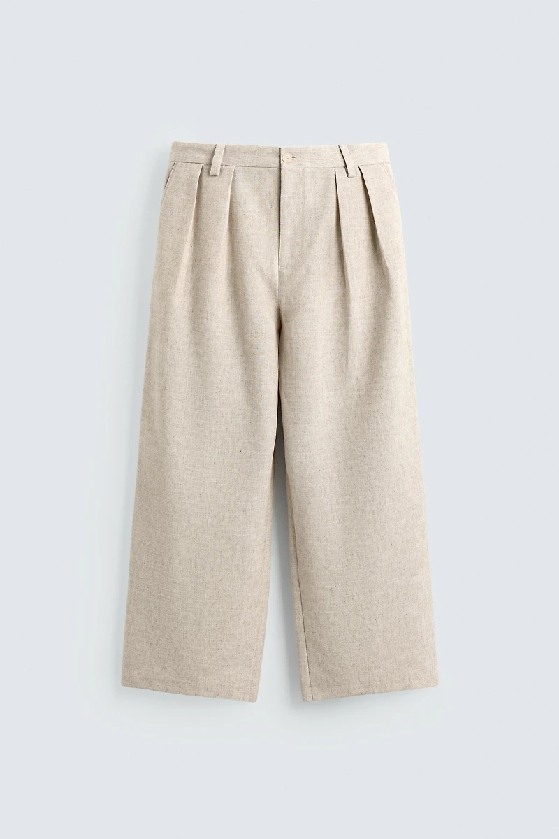 PANTALON COUPE DÉCONTRACTÉE À PLIS