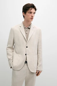Veste de costume 100 % lin avec poches
