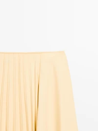 Denim midi skirt with plank detail