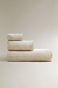 STRIPED LINEN BATH TOWEL