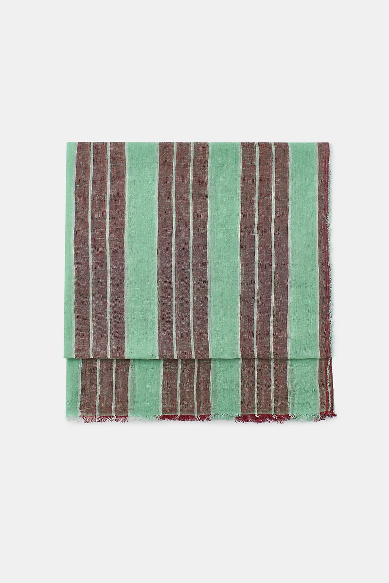 100% LINEN STRIPED SCARF