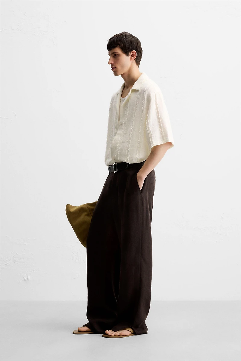 JACQUARD FRAYED SHIRT
