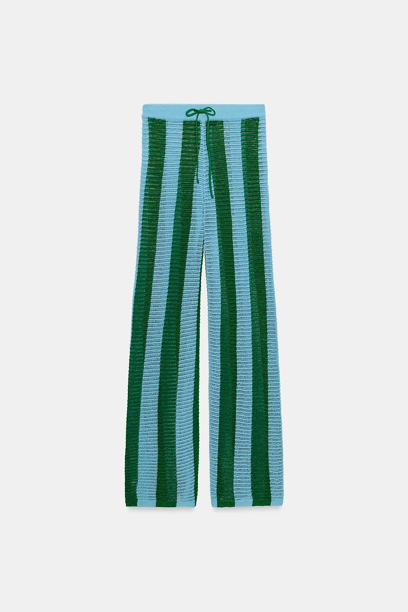STRIPED KNIT PANTS