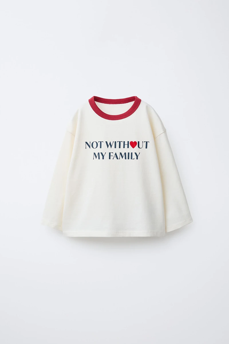 CONTRAST LIVE TEXT T-SHIRT