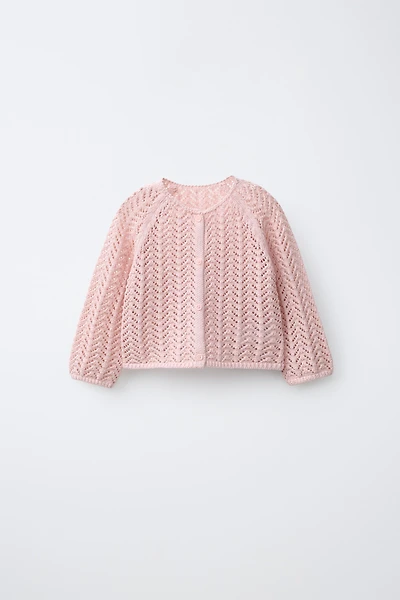 OPENWORK KNIT CARDIGAN