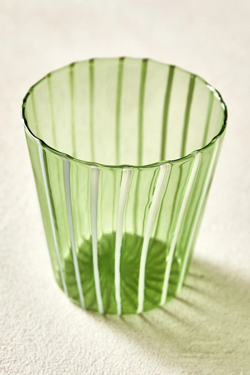 STRIPED BOROSILICATE GLASS TUMBLER WITH LINES