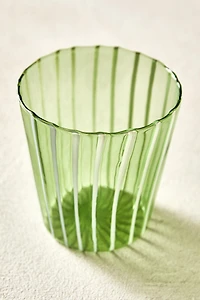 STRIPED BOROSILICATE GLASS TUMBLER WITH LINES