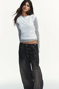 TRF OVERSIZE LOW RISE JEANS