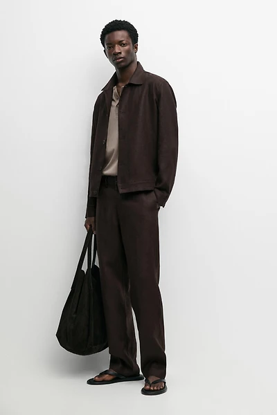 100% linen total look overshirt