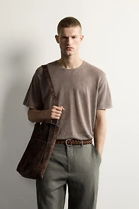 T-SHIRT EN MAILLE RELAXED FIT 100% LIN