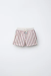 6-14 YEARS/ TEXTURED STRIPE SWIM SHORTS