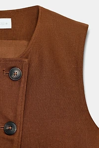 DOUBLE-BREASTED LINEN VEST