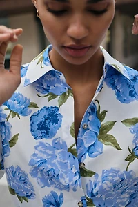 FLORAL PRINT POPLIN SHIRT
