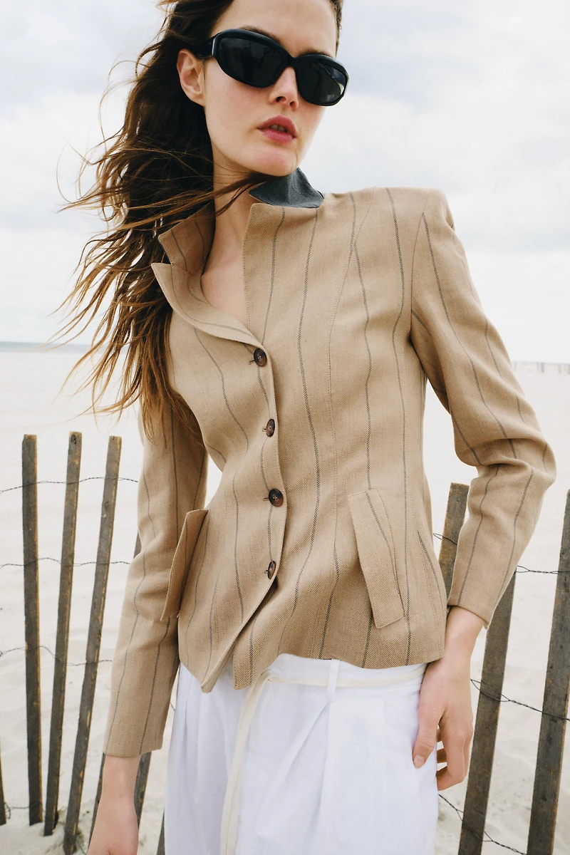 BLAZER RAYURES AVEC LIN ZW COLLECTION