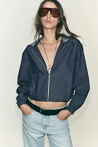 HOODED BOMBER JACKET