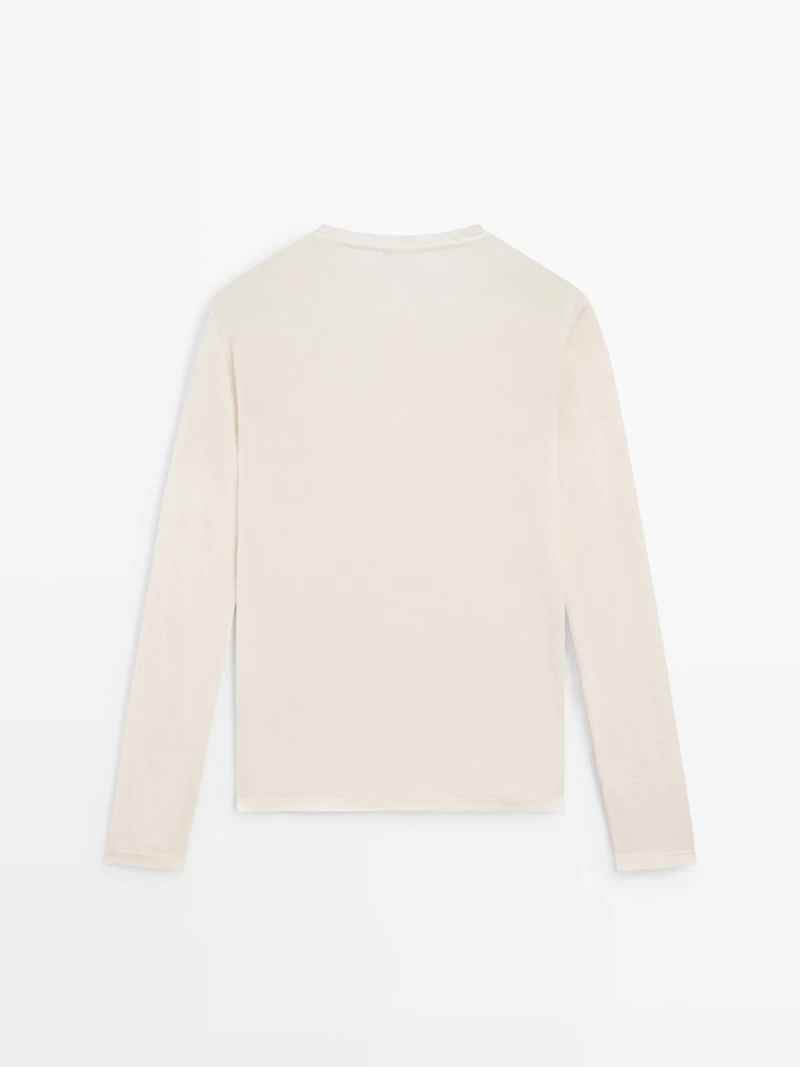 Button-up cotton T-shirt