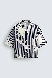 STRIPED PRINT BOXY FIT SHIRT