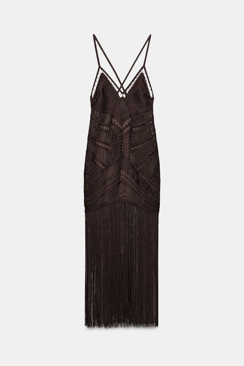 ZW COLLECTION FRINGED MAXI DRESS