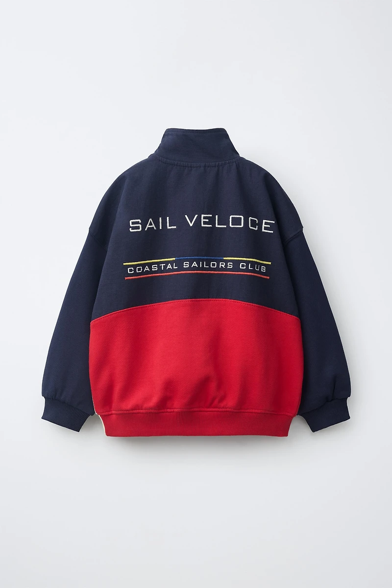 FLEECE PATCH BOMBER JACKET