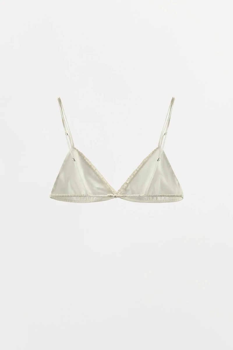 SOUTIEN-GORGE TRIANGLE EN SOIE ET DENTELLE