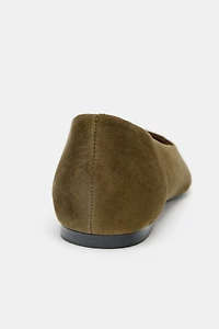POINTED TOE SUEDE BALLET FLATS