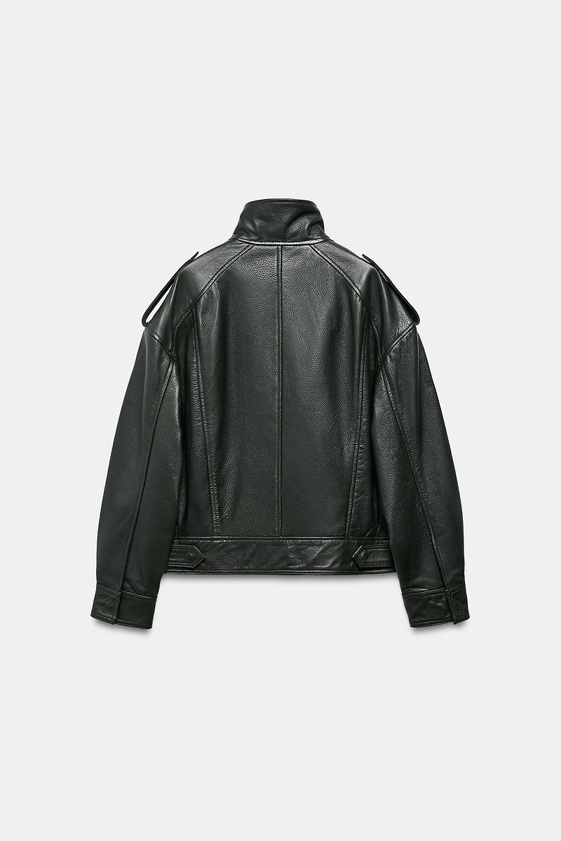 LEATHER BOMBER JACKET ZW COLLECTION LIMITED EDITION