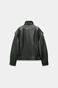 LEATHER BOMBER JACKET ZW COLLECTION LIMITED EDITION