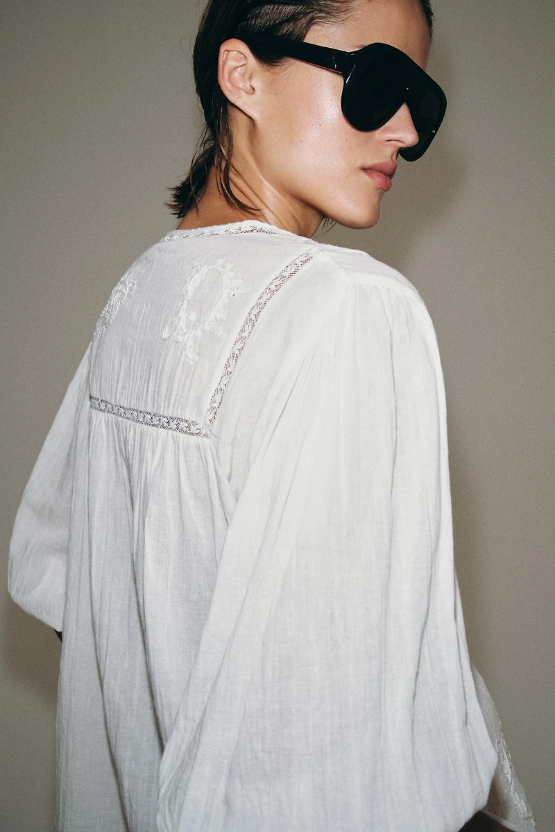 EMBROIDERED LACE SHIRT ZW COLLECTION