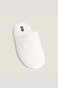 TERRYCLOTH SLIPPERS WITH PIPING
