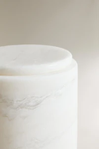WHITE MARBLE BATHROOM ORGANIZER JAR
