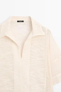 Chemisier polo 100 % coton brodé