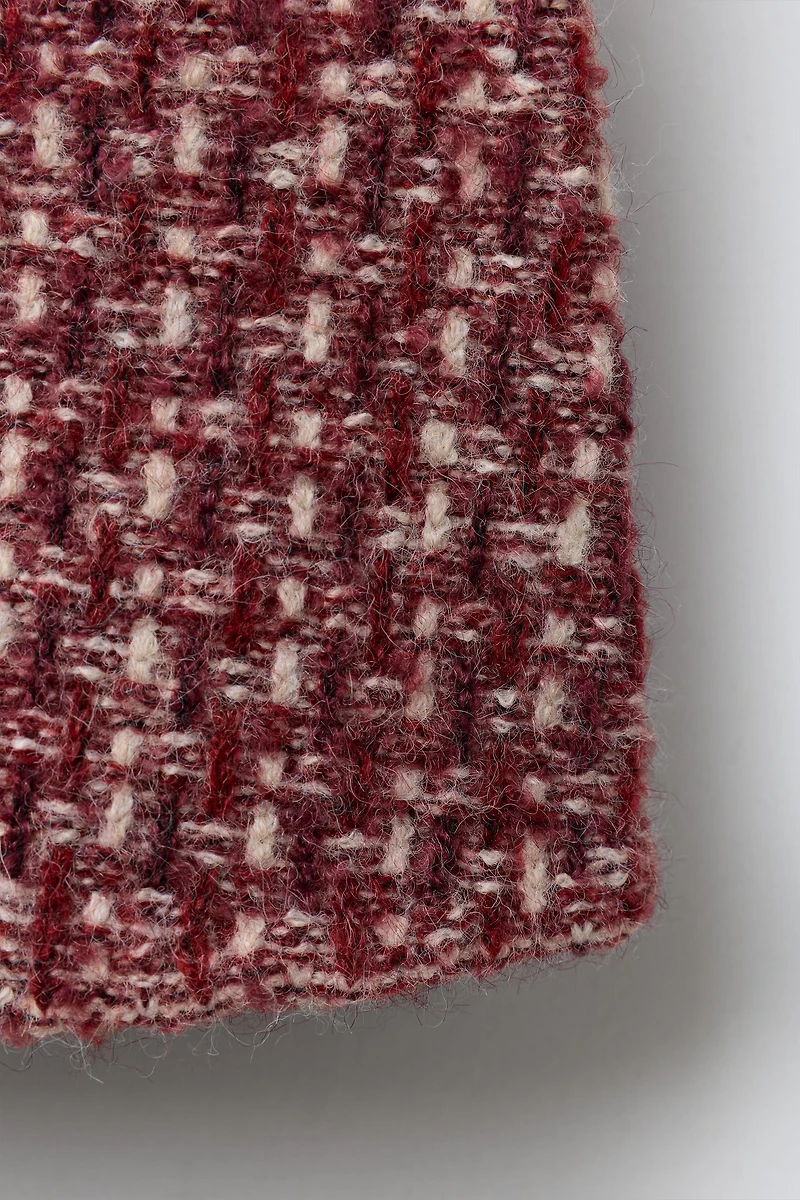 GILET EN MAILLE À CARREAUX