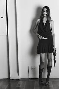 JUPE-CULOTTE À VOLANTS