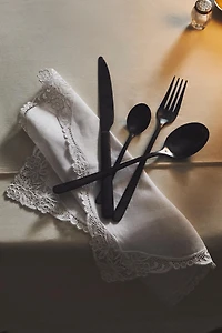 4-PIECE BLACK STEEL FLATWARE SET