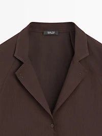 Textured raglan sleeve shirt