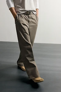 RELAXED FIT BELTED PANTS